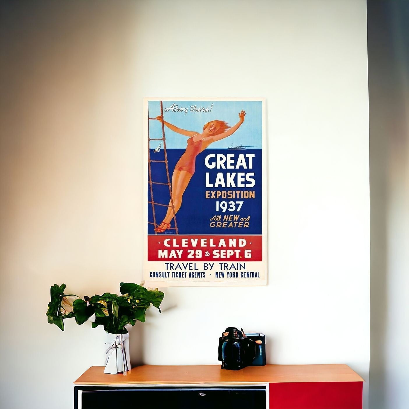 16" X 24" Great Lakes 1937 Vintage Travel Poster Wall Art