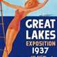 16" X 24" Great Lakes 1937 Vintage Travel Poster Wall Art