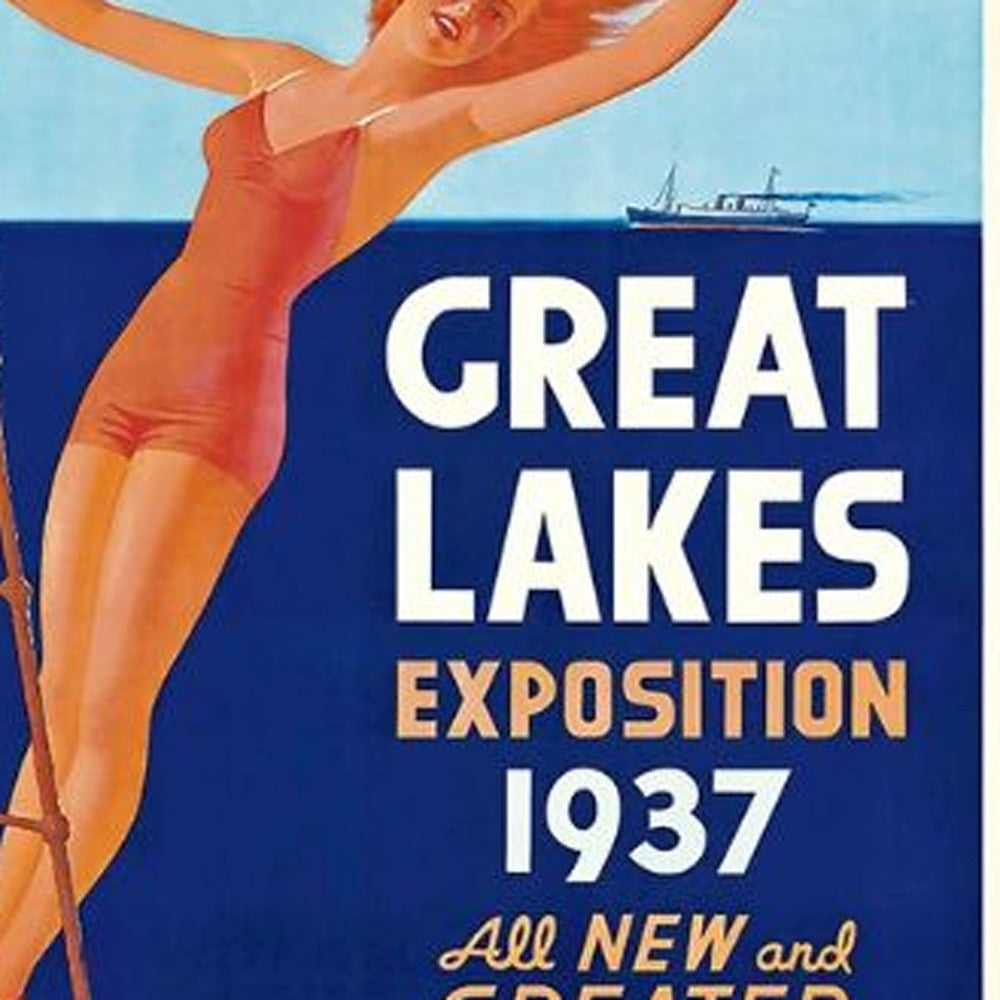 16" X 24" Great Lakes 1937 Vintage Travel Poster Wall Art