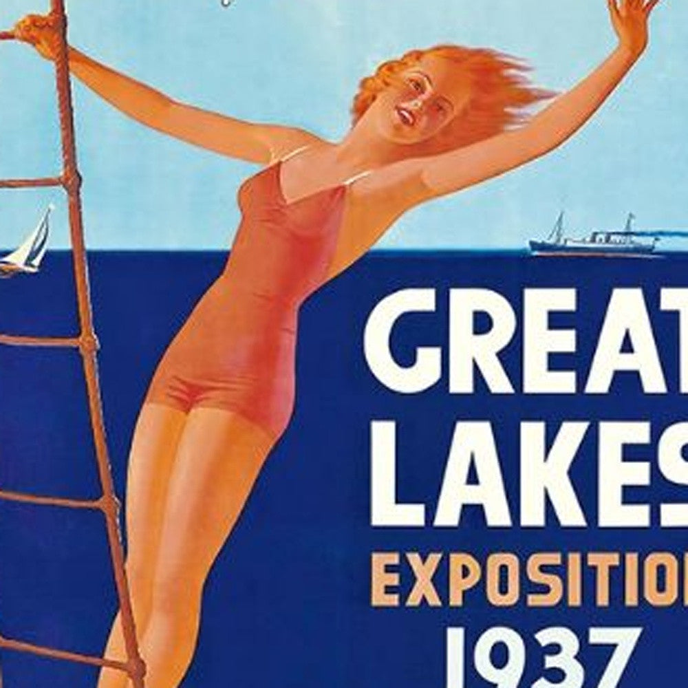 16" X 24" Great Lakes 1937 Vintage Travel Poster Wall Art