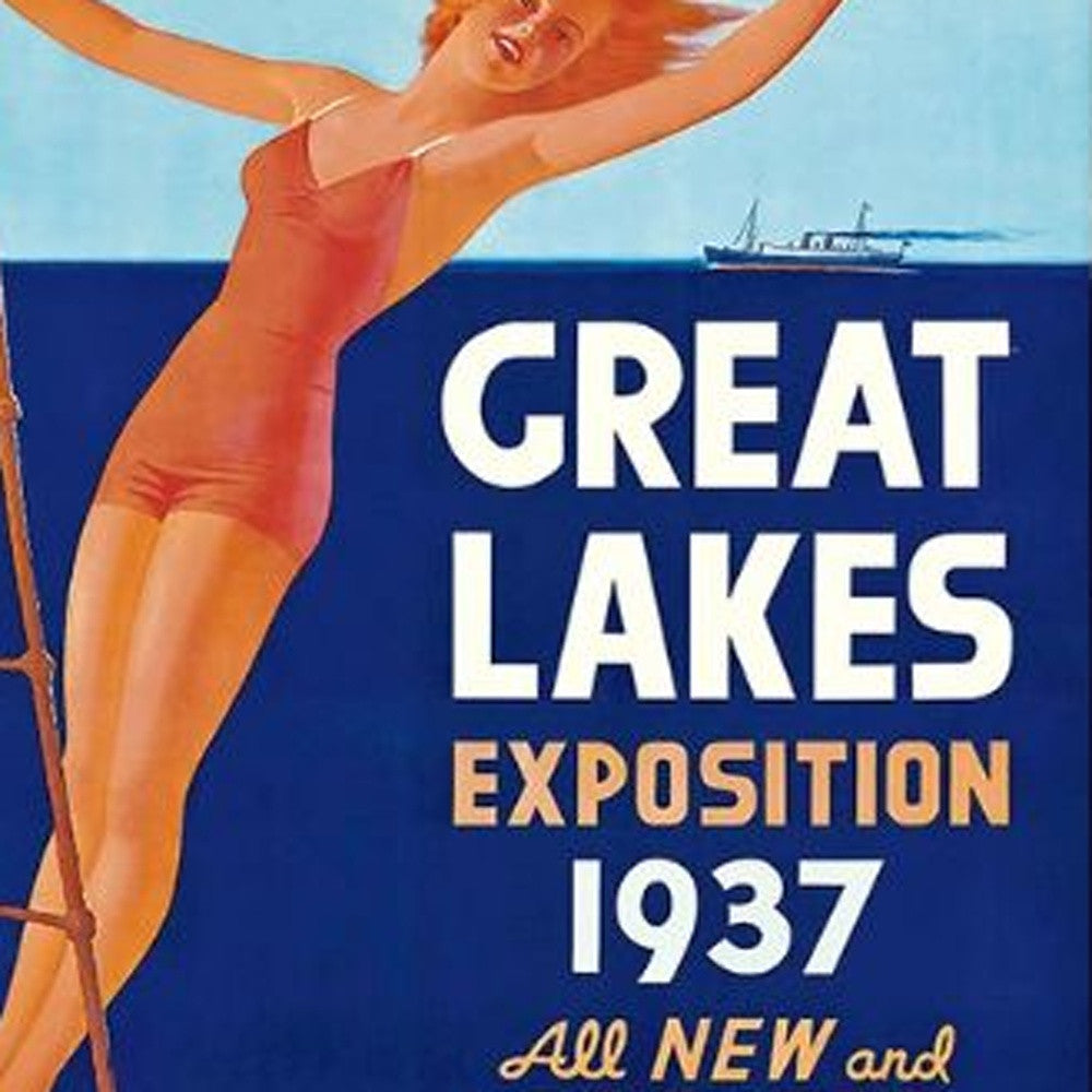 16" X 24" Great Lakes 1937 Vintage Travel Poster Wall Art