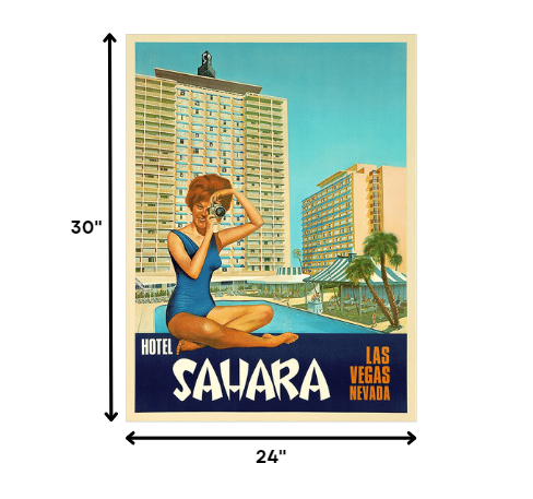 18" X 24" Hotel Sahara C1960S Las Vegas Vintage Travel Poster Wall Art