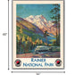 36" X 48" Rainier National Park C1920S Vintage Travel Poster Wall Art