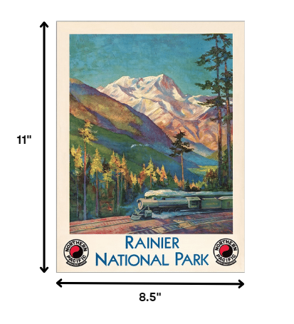 36" X 48" Rainier National Park C1920S Vintage Travel Poster Wall Art