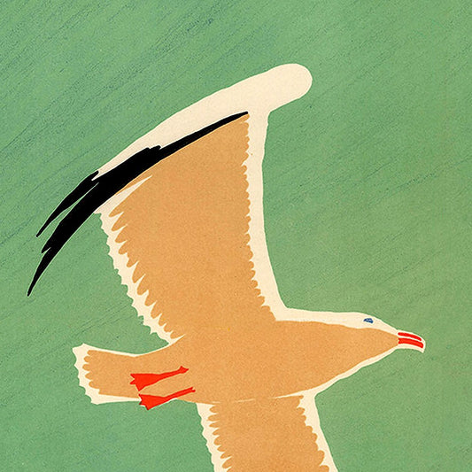 9" X 12" Birds Over Lake Michigan C1929 Vintage Travel Poster Wall Art