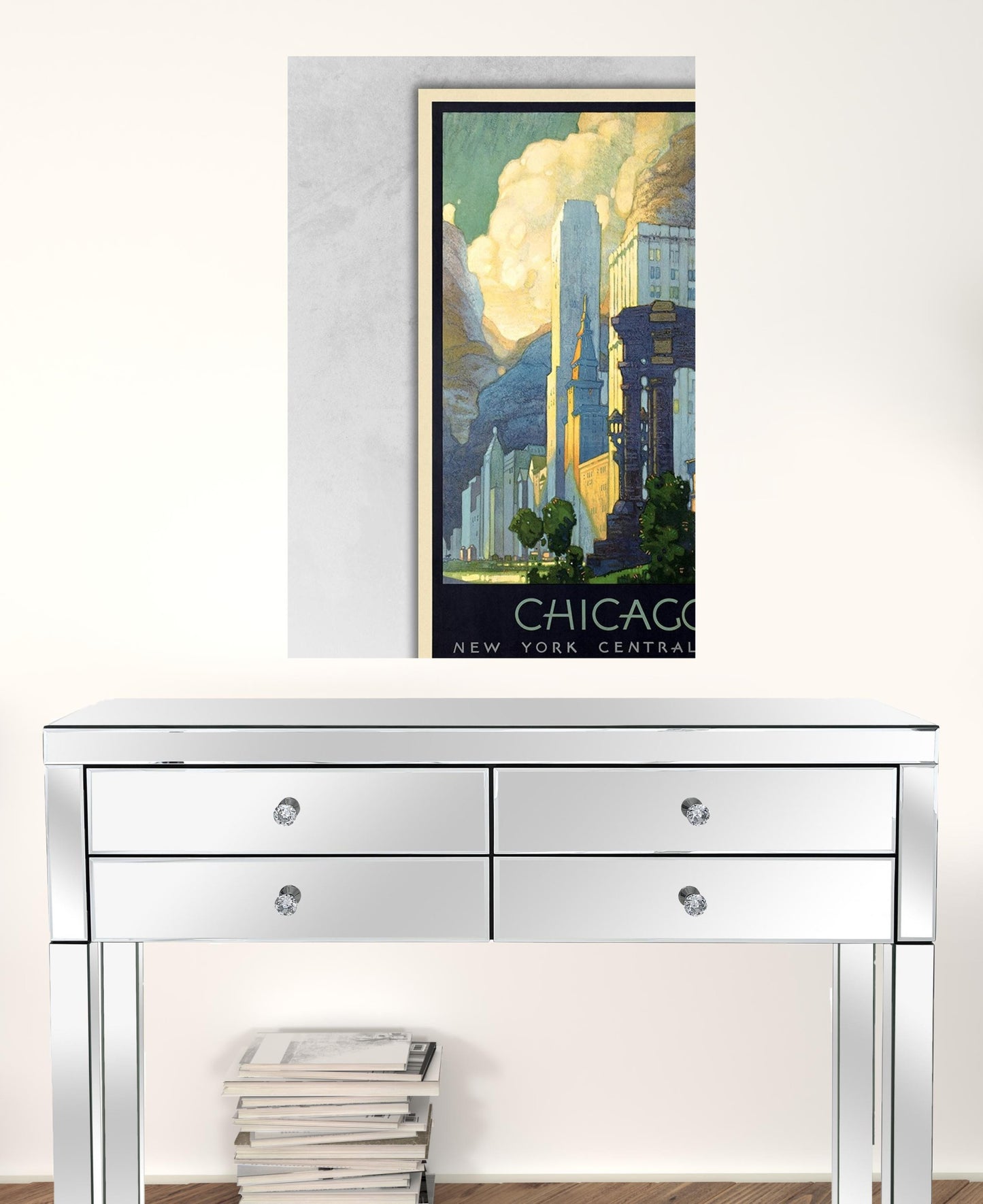 36" X 54" Vintage 1929 Chicago Michigan Ave Travel Poster Wall Art