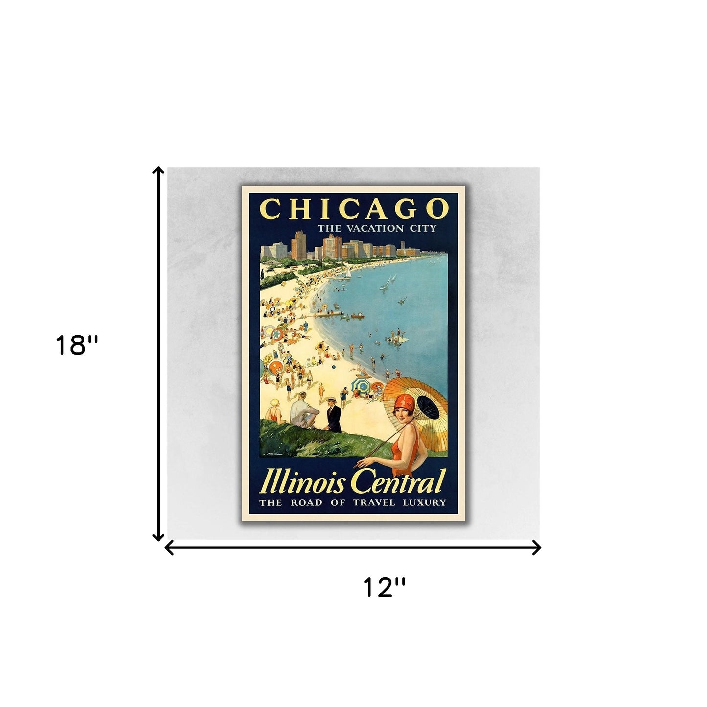 Vintage 1929 Chicago Vacation Travel Unframed Print Wall Art