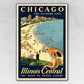 Vintage 1929 Chicago Vacation Travel Unframed Print Wall Art