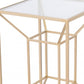 23" Gold And Clear Glass Square End Table