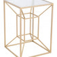 23" Gold And Clear Glass Square End Table