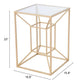 23" Gold And Clear Glass Square End Table