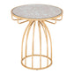 22" Gold And Brown Steel Round End Table