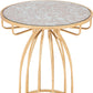 22" Gold And Brown Steel Round End Table