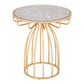 22" Gold And Brown Steel Round End Table