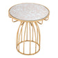 22" Gold And Brown Steel Round End Table