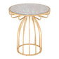 22" Gold And Brown Steel Round End Table