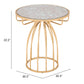 22" Gold And Brown Steel Round End Table