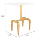 23" Gold Genuine Marble Look Rectangular End Table