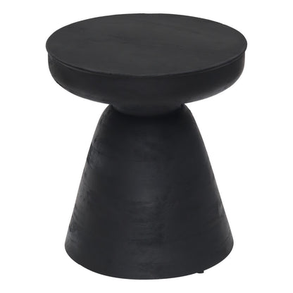 18" Black Solid Wood Round End Table