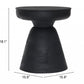 18" Black Solid Wood Round End Table