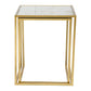 Set Of Two 18" Gold And White Faux Marble Nested Tables