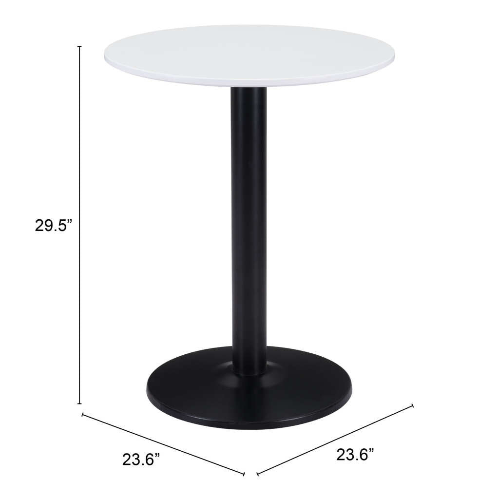 24" Black And White Round End Table