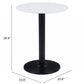 24" Black And White Round End Table