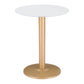 24" Gold And White Round End Table