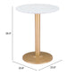 24" Gold And White Round End Table