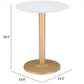 24" Gold And White Round End Table