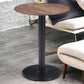 24" Black And Brown Round End Table