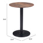 24" Black And Brown Round End Table