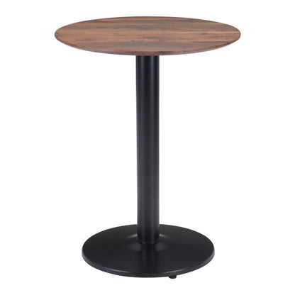 24" Black And Brown Round End Table