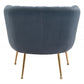 30" Gray And Gold Velvet Tufted Club Chair