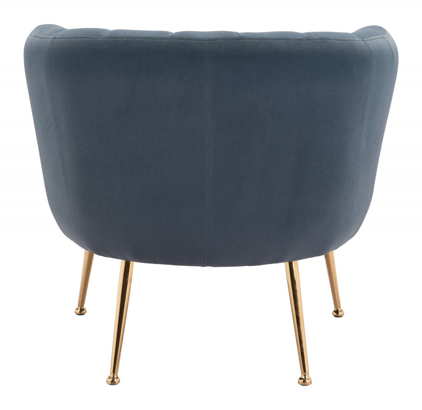 30" Gray And Gold Velvet Tufted Club Chair