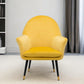 30" Yellow And Gold Velvet Arm Chair