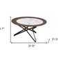 Set Of Two 32" Black Glass Round Bunching Coffee Tables