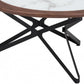 Set Of Two 32" Black Glass Round Bunching Coffee Tables