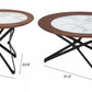 Set Of Two 32" Black Glass Round Bunching Coffee Tables