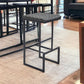 30" Gray And Black Steel Backless Bar Height Bar Chair