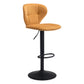 24" Yellow And Black Steel Swivel Low Back Counter Height Bar Chair