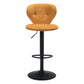 24" Yellow And Black Steel Swivel Low Back Counter Height Bar Chair