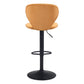 24" Yellow And Black Steel Swivel Low Back Counter Height Bar Chair