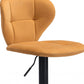 24" Yellow And Black Steel Swivel Low Back Counter Height Bar Chair