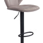 24" Gray And Black Steel Swivel Low Back Counter Height Bar Chair