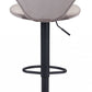 24" Gray And Black Steel Swivel Low Back Counter Height Bar Chair