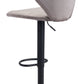 24" Gray And Black Steel Swivel Low Back Counter Height Bar Chair