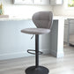 24" Gray And Black Steel Swivel Low Back Counter Height Bar Chair