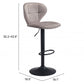 24" Gray And Black Steel Swivel Low Back Counter Height Bar Chair