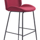 31" Red And Black Steel Low Back Bar Height Bar Chair